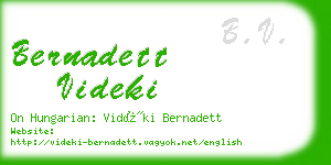 bernadett videki business card